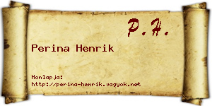 Perina Henrik névjegykártya